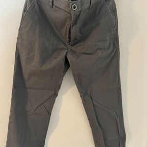 RVCA Men's The Weekend Stretch Chino Pants in Dark Gray-33/32